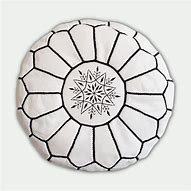 Pouffe - White Leather