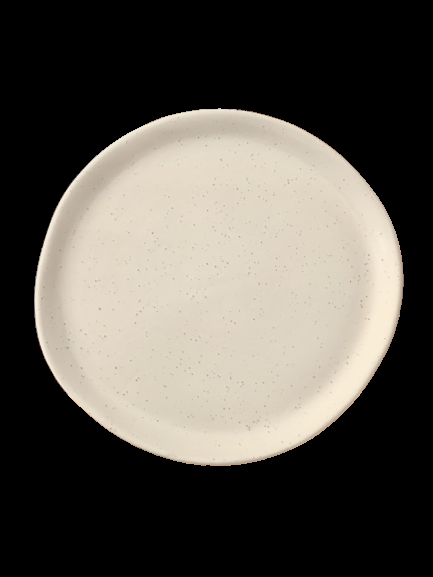 White Speckled Dinner Plate
