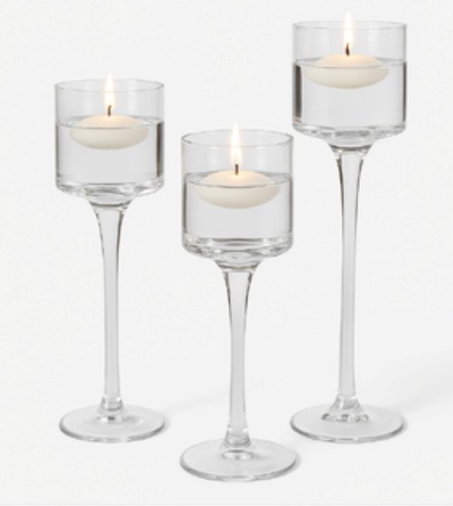 Glass Candle Trio